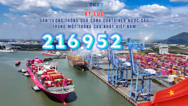 CẢNG QUỐC TẾ TÂN CẢNG – CÁI MÉP (TCIT) THIẾT LẬP KỶ LỤC 216.952 TEU SẢN LƯỢNG THÔNG QUA TRONG THÁNG CHÀO MỪNG KỶ NIỆM 16 NĂM NGÀY THÀNH LẬP